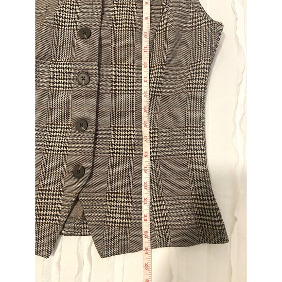 Dictionary Women's Plaid Button Down Dressy Vest Layering Career Top Size Small - Picture 8 of 10